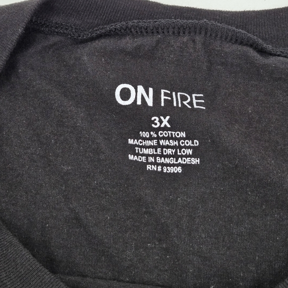 On Fire Black and Gold Graphic T-Shirt - Picture 3 of 6